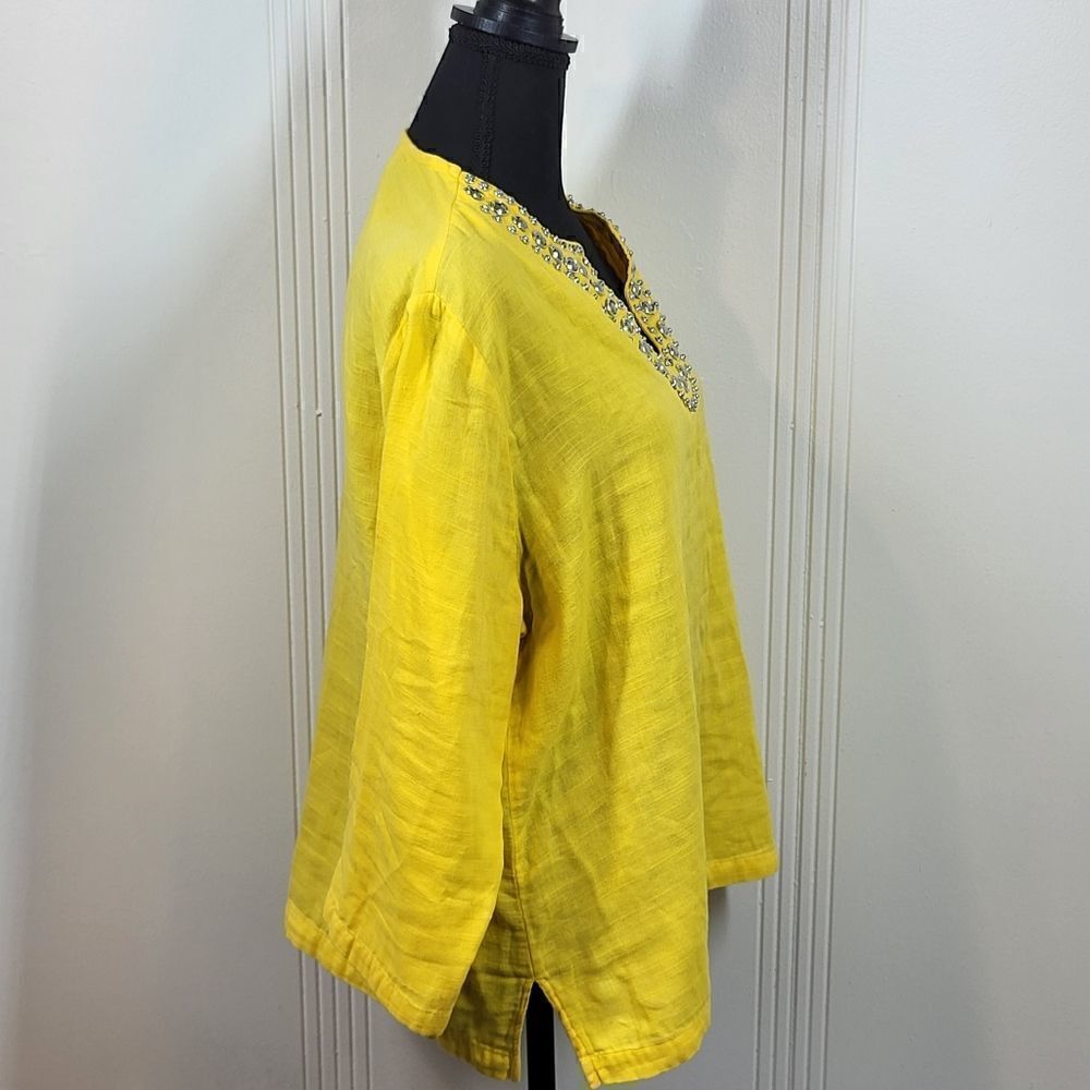 Cathy Daniel's Yellow Embellished  Blouse - Picture 2 of 9
